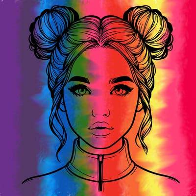 realistic woman that has space buns