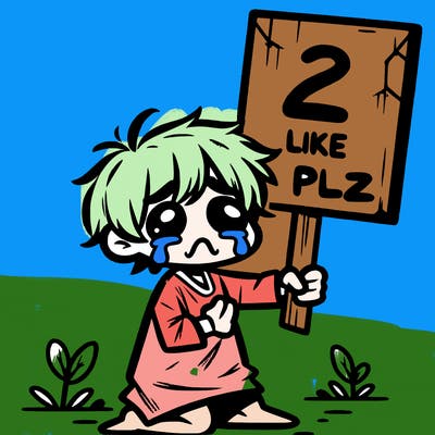 small poor toddler crying with sign that says 2 like plz