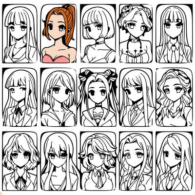 girls that look diffrent anime