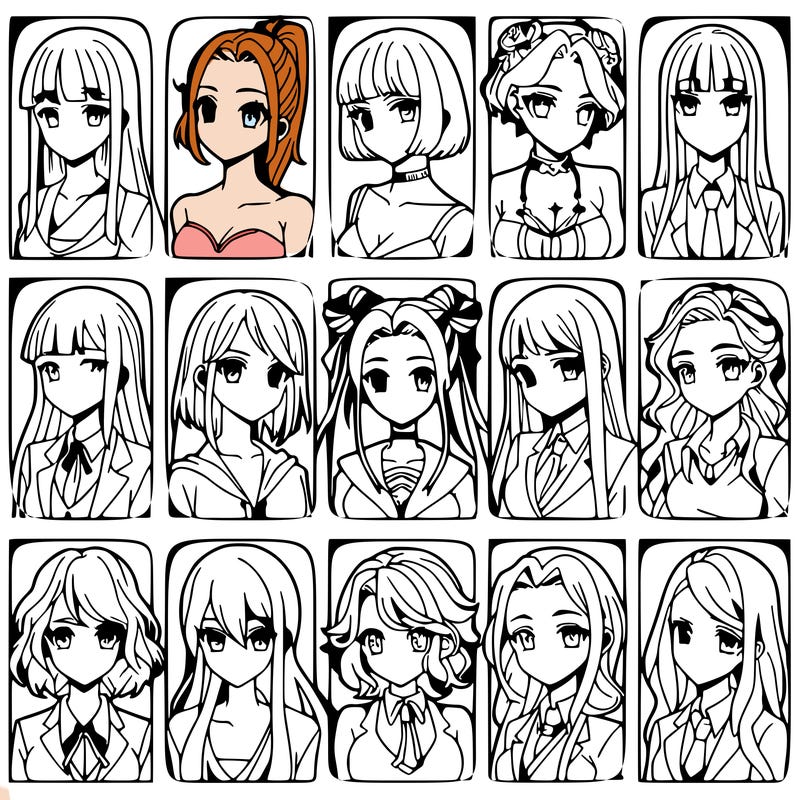 girls that look diffrent anime