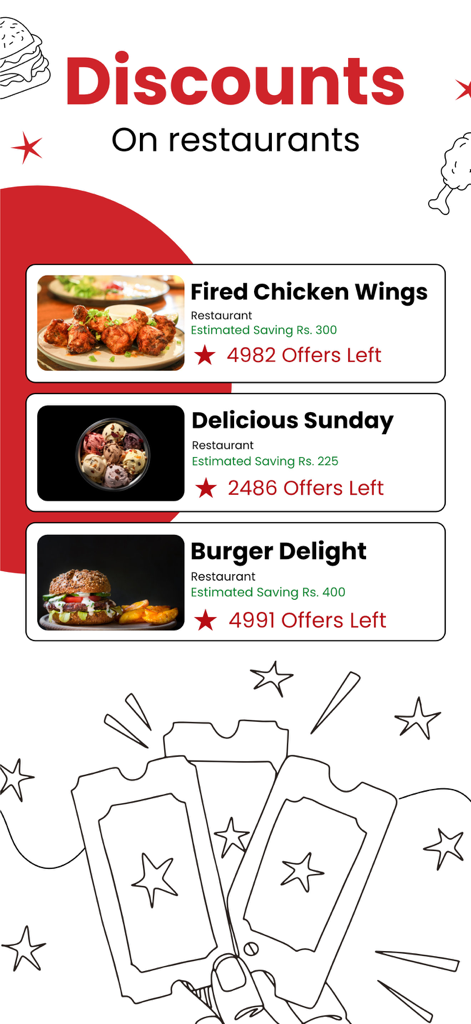 Fonepoints - Tela do aplicativo Fonepoints exibindo descontos exclusivos de restaurantes e economias