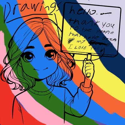 realistic girl holding up a sign