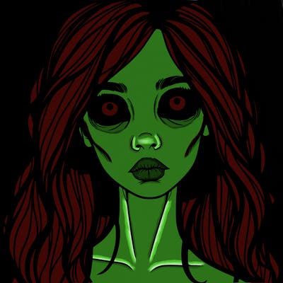 scary beautiful realistic girl