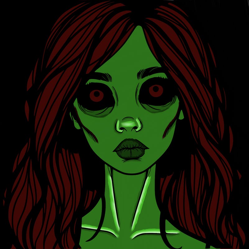 scary beautiful realistic girl