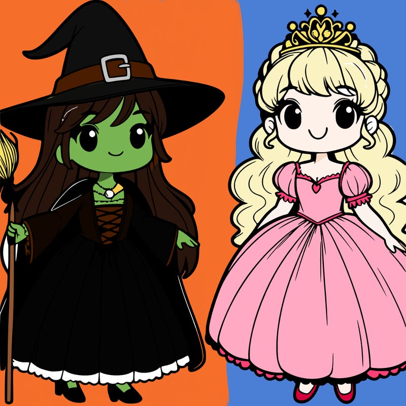 witch and princess