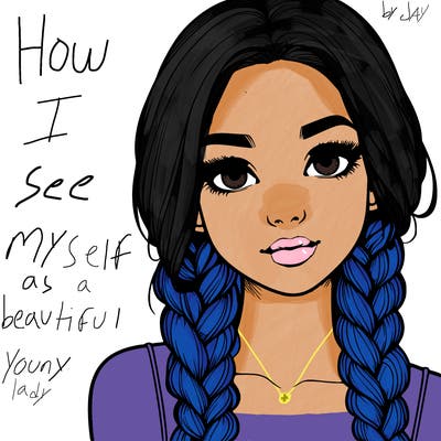 realistic girl with braids