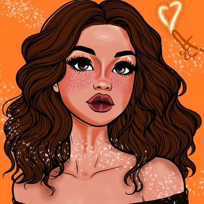 realistic girl with wavy hair and lips