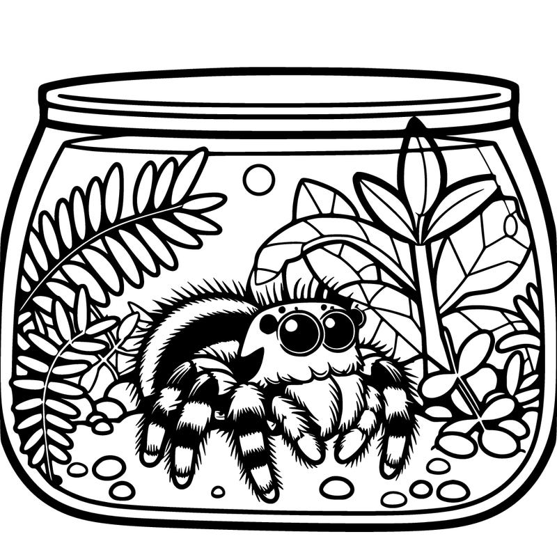 jumping spider in the terrarium