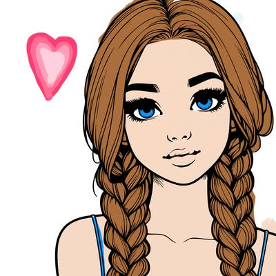 realistic girl with braids