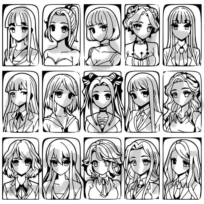 girls that look diffrent anime