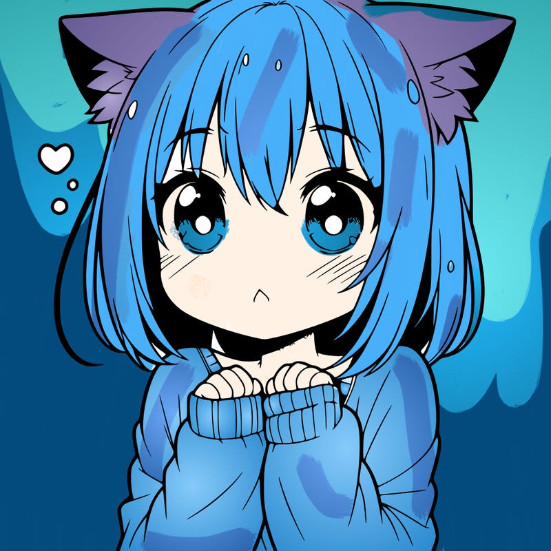 shy anime catgirl