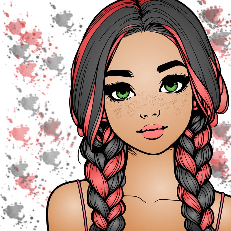 realistic girl with braids