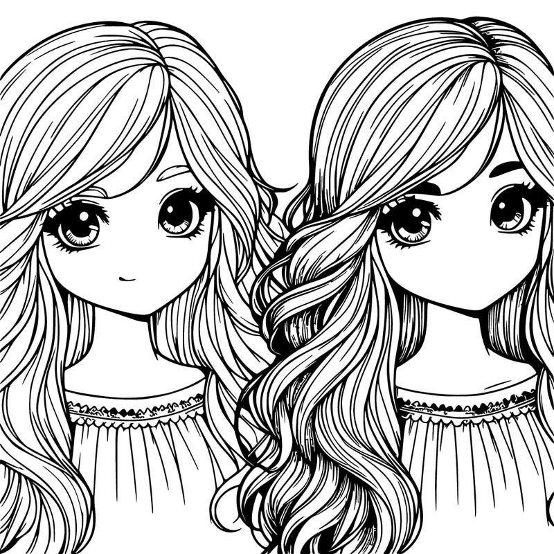 realistic girl pretty long hair