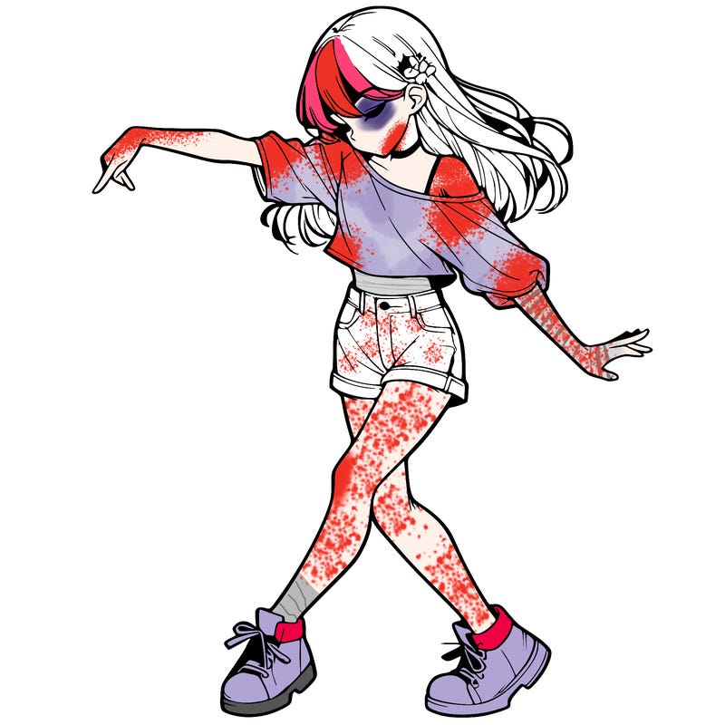 realistic girl danceing
