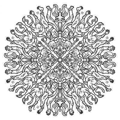 Dive into a unique coloring experience with this striking Crawler Zombie Mandala. This intricate design offers a thrilling blend of horror and symmetry, perfect for unleashing your creative undead spirit.