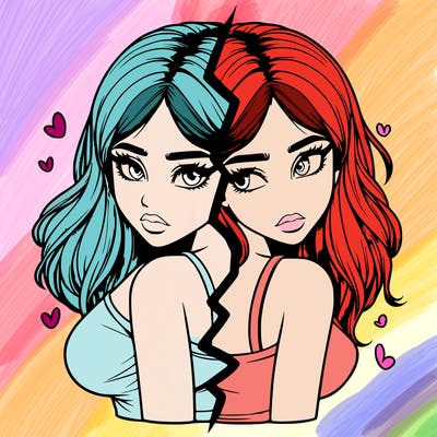 realistic girl split