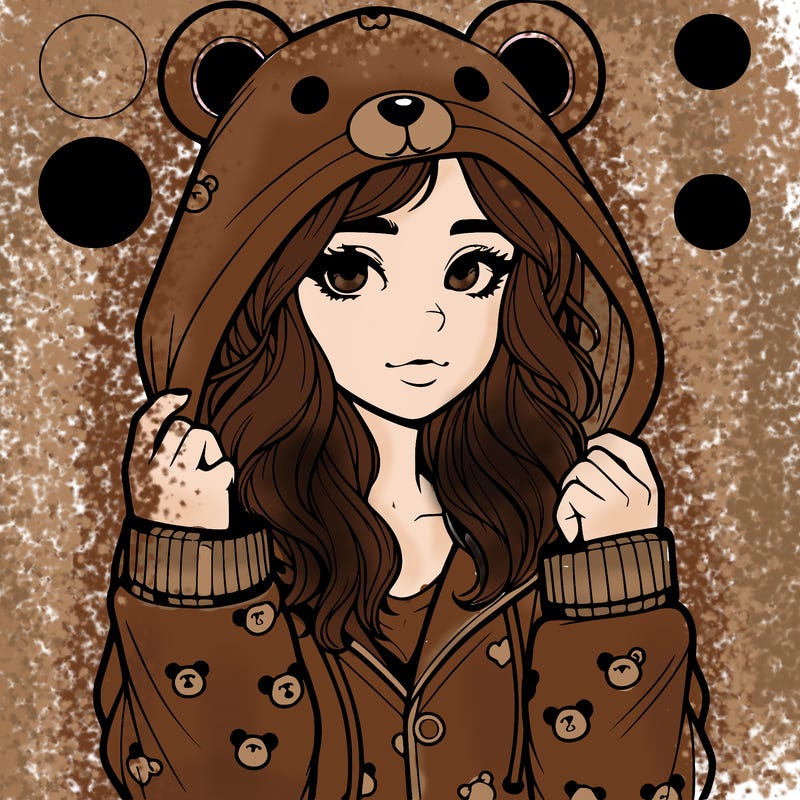 realistic girl in a animal pjs hoodie