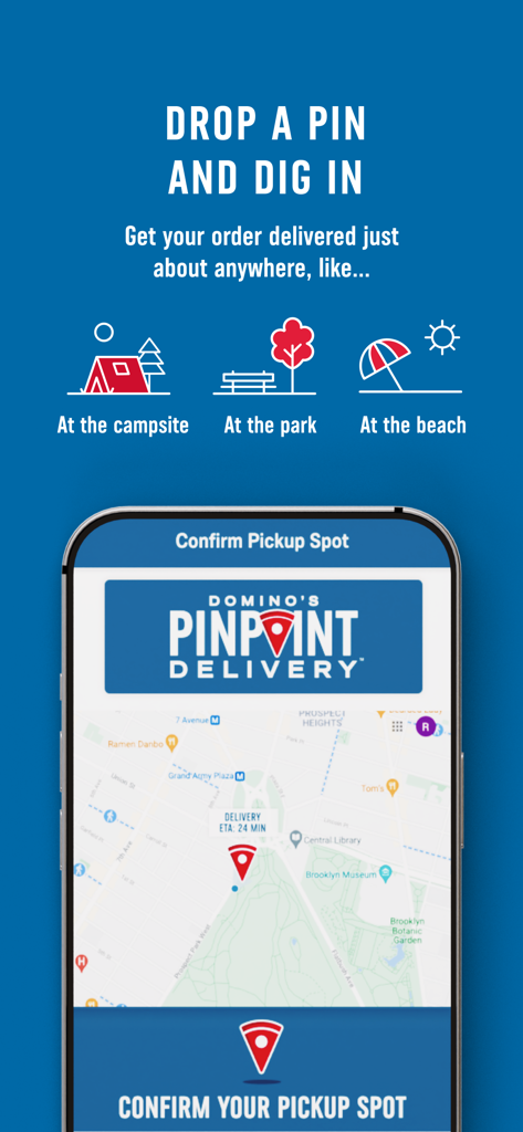Domino's Pinpoint Delivery feature map interface