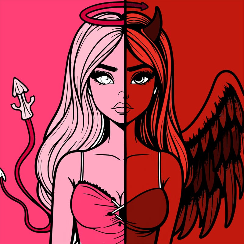 devil vs angel realistic girl