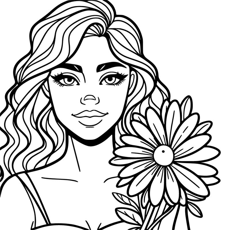 a woman with a flower