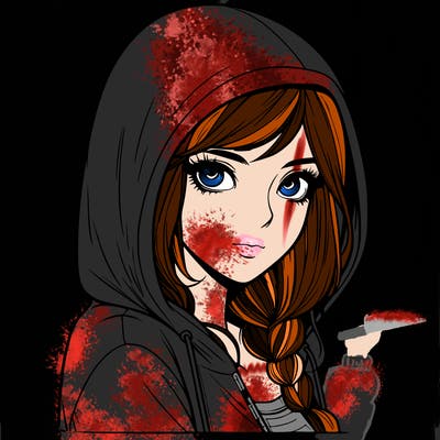 realistic girl with hood on