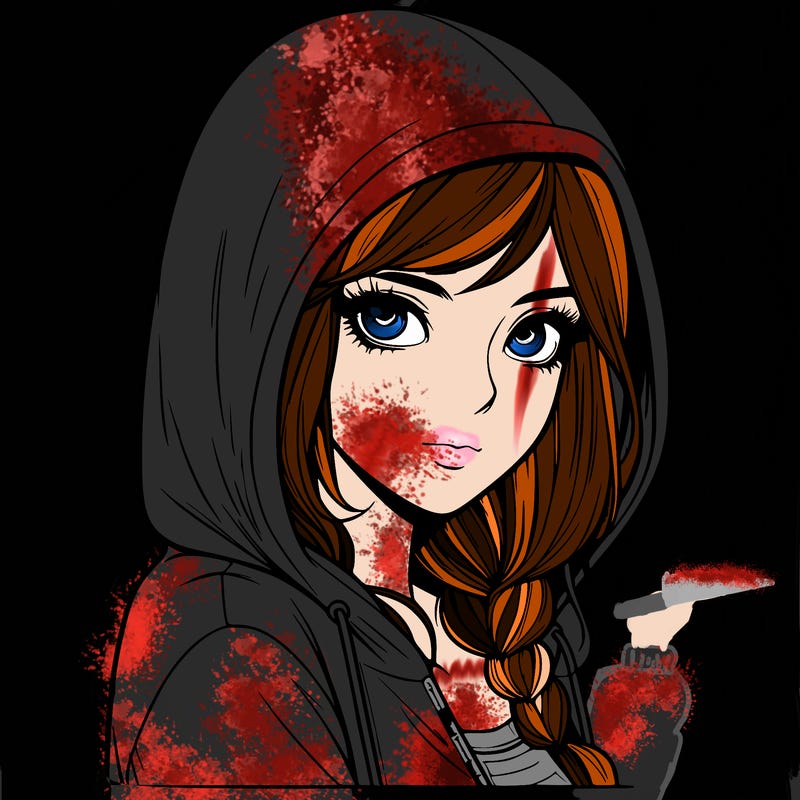 realistic girl with hood on