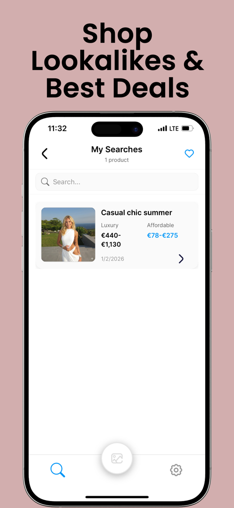 StyleScan: Outfit & Price AI - StyleScan app interface showing price comparisons for luxury and affordable outfit lookalikes