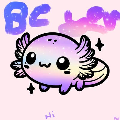 cute easy baby axolotl