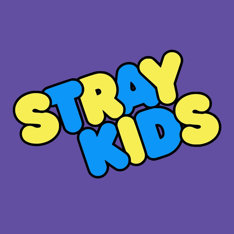 bubble letters saying stray kids