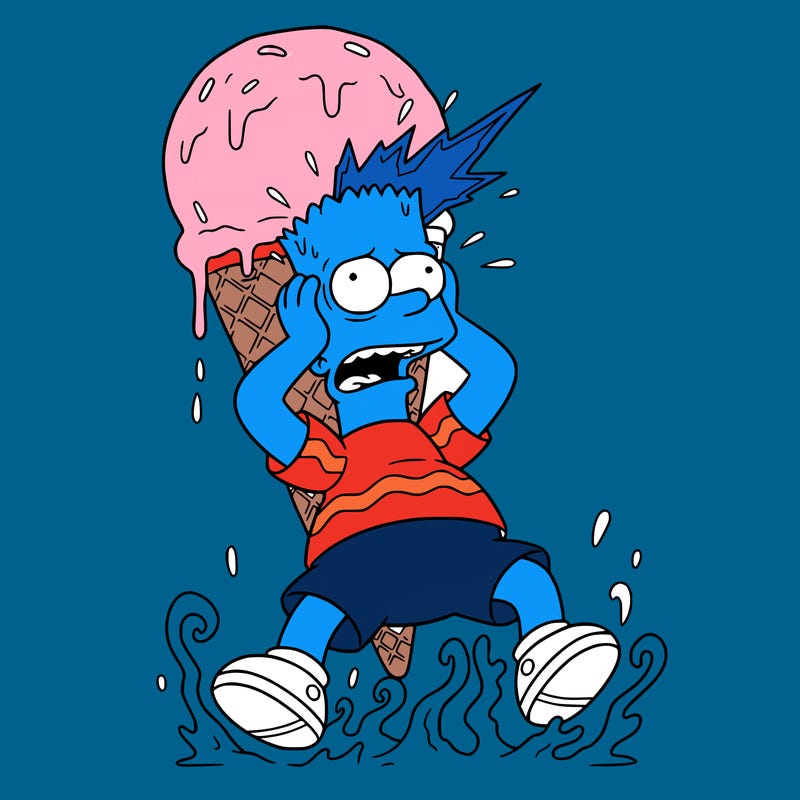bart simpson having a brain freeze