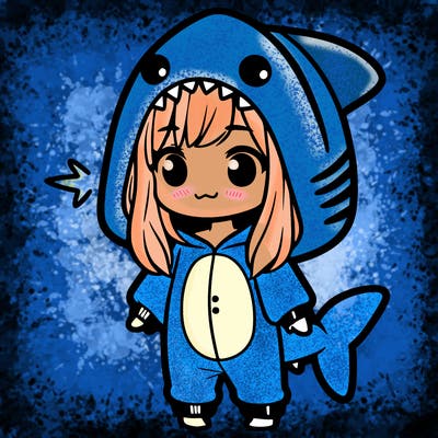 girl in shark onesie
