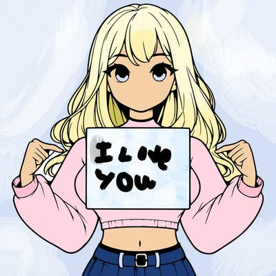 girl holding a blank sign in a long sleeve crop top