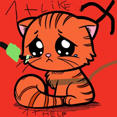 sad cat