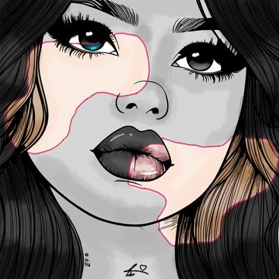 really realistic girl with lips