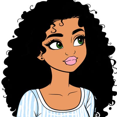 realistic girl with curly hair