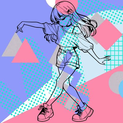 realistic girl danceing