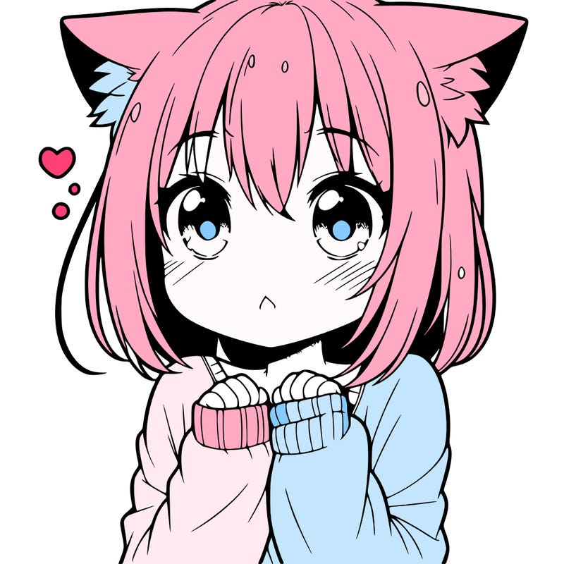 shy anime catgirl
