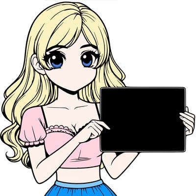 realistic pretty girl holding blank sign