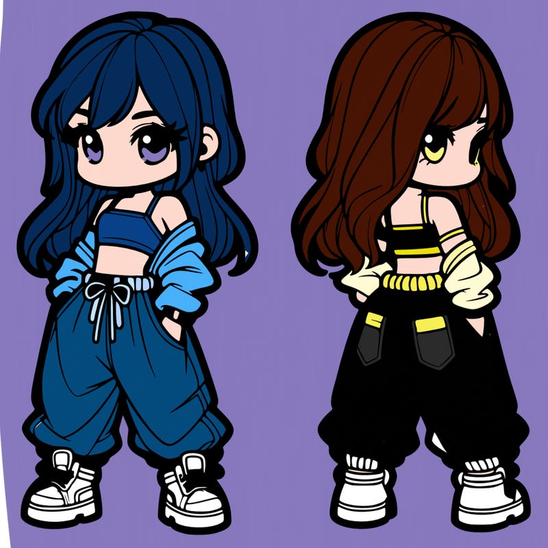 girl in crop top and baggy pants