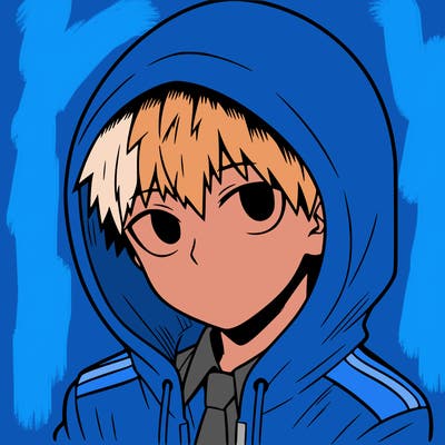 manga character with a hoodie