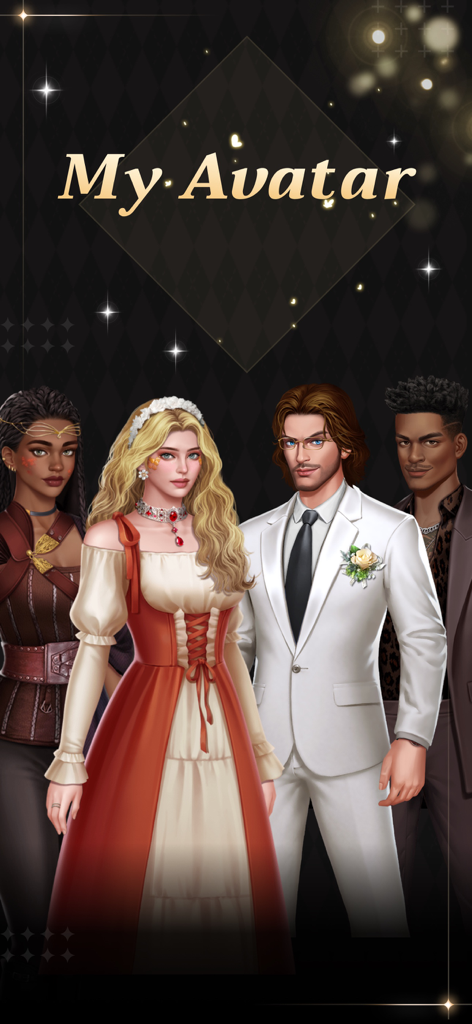 Eine Gruppe vielfältiger virtueller Avatare, die die Anpassung der Identität für anonymes Chatten zeigen