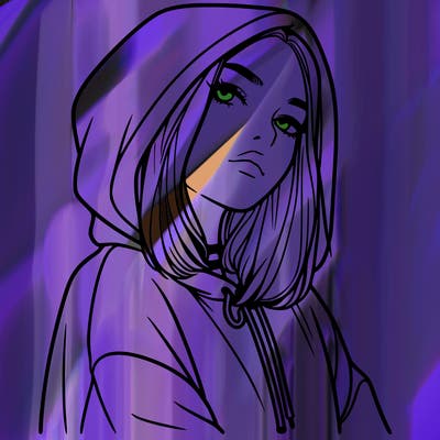 a realistic girl in a hoodie