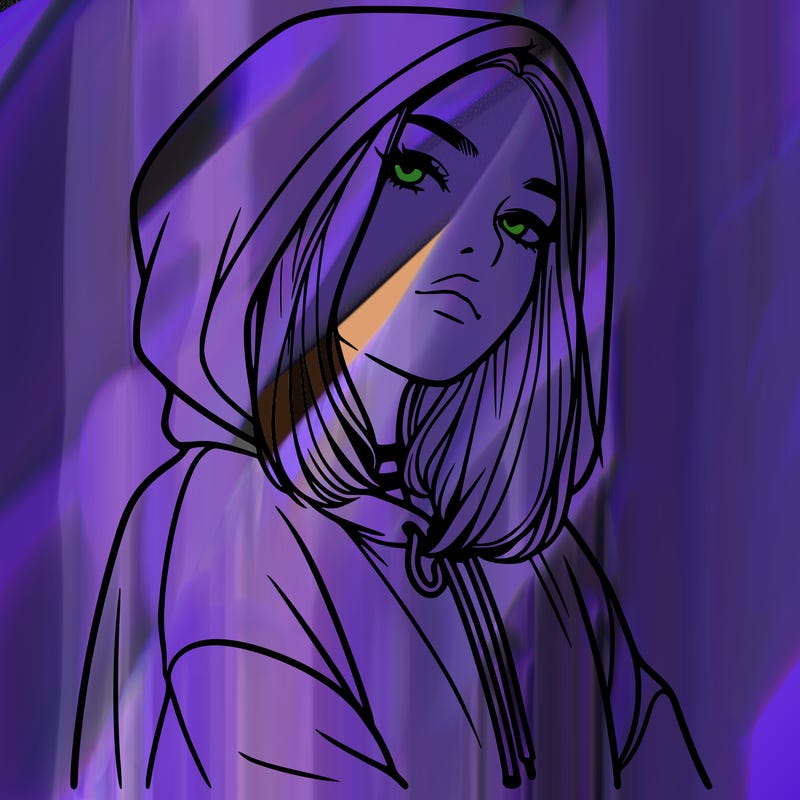 a realistic girl in a hoodie