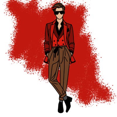 fashion guy with beautiful clothes