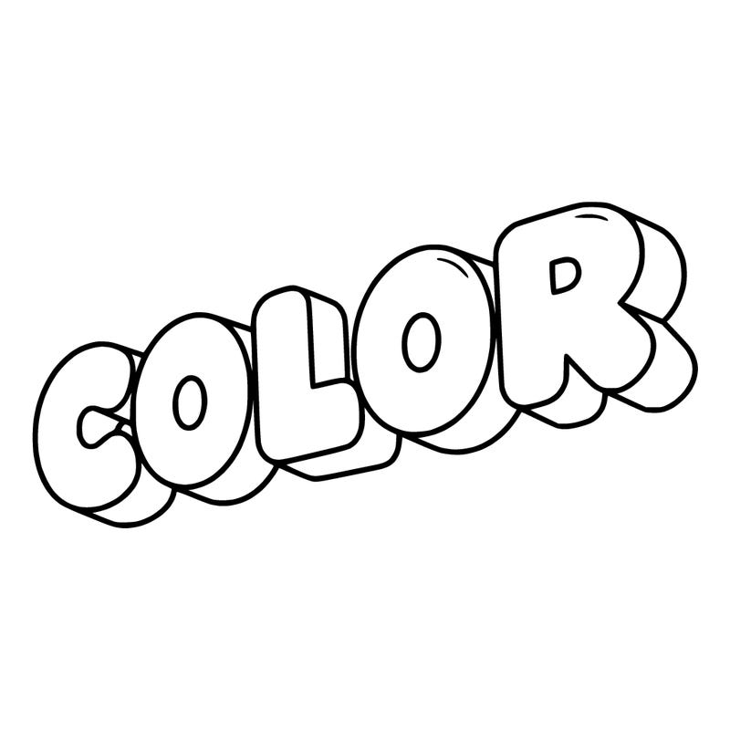 a sign that says color in bubble writing