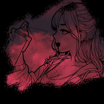 a realistic girl spray, painting