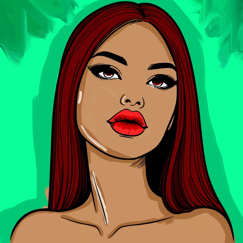 realistic woman with full lips