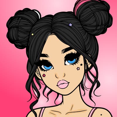 realistic girl with space buns