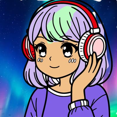 girl with headphones