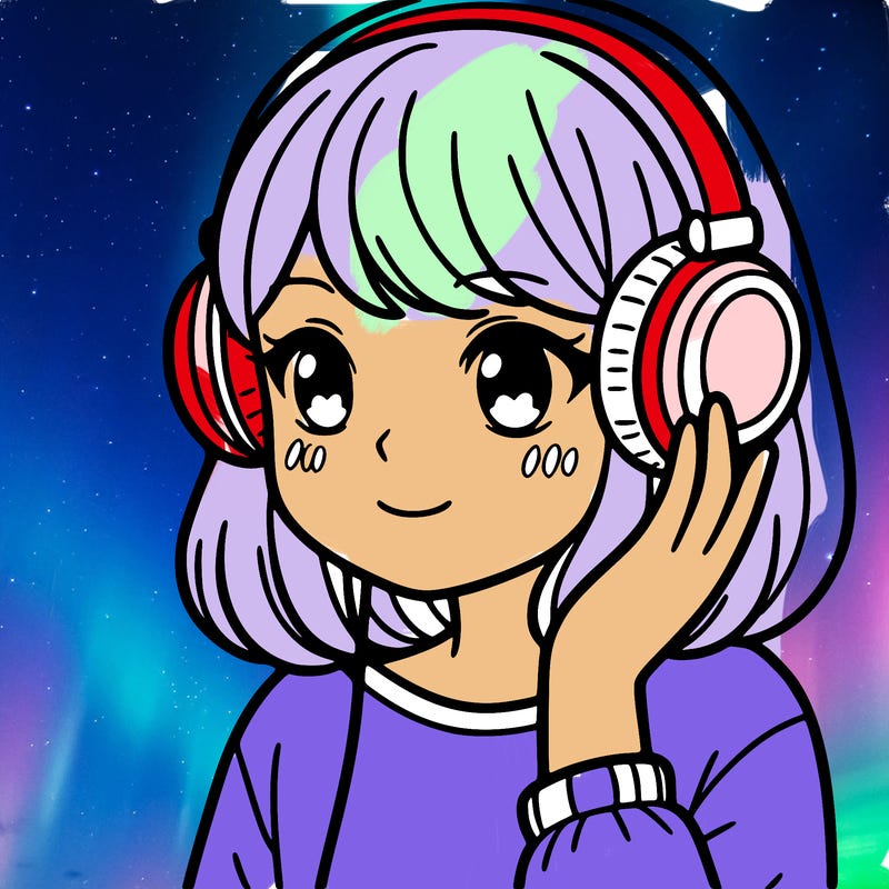 girl with headphones